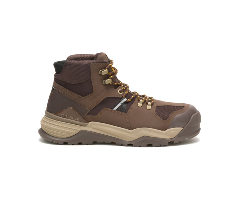 Panske Pracovne Topanky Caterpillar - Provoke Mid Waterproof Alloy Toe - Tmavo Hnede ( 3851-NFRPQ )